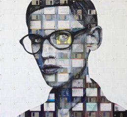 Oil paint & used computer disks on wood | 75x81cm | 2012