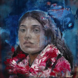 Oil and spray paint on djadjim/kilim | 160x160cm | 2016